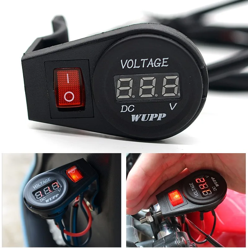 2 In 1 Car Motorcycle Digital Led Display Voltmeter With Switch - Buy 2