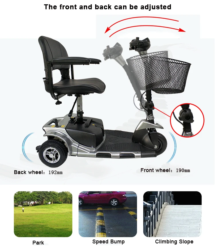 Wholesale Adult Handicap 3 Wheel Foldable Electric Mobility Scooter