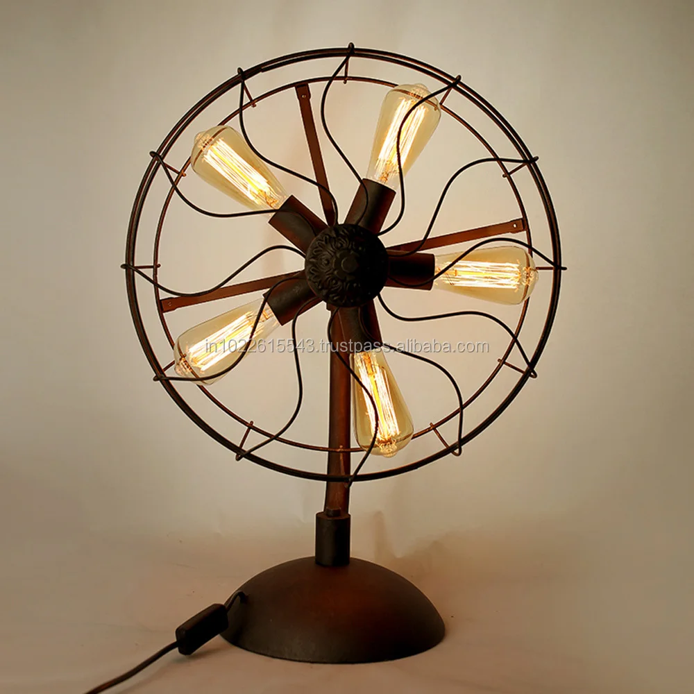 vintage fan table lamp