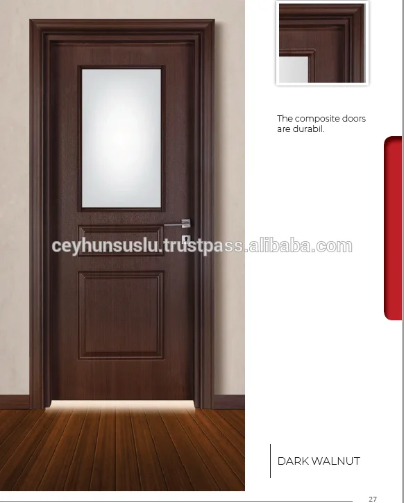 Luxury Dark Brown Composite Interior Glazed Door Buy Cheap Interior Doors Soundproof Interior Door Waterproof Glazed Wpc Interior Door Product On