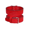Weight Lifting 4" Suede Leather Belt Support Power Strap Training Double Prong
