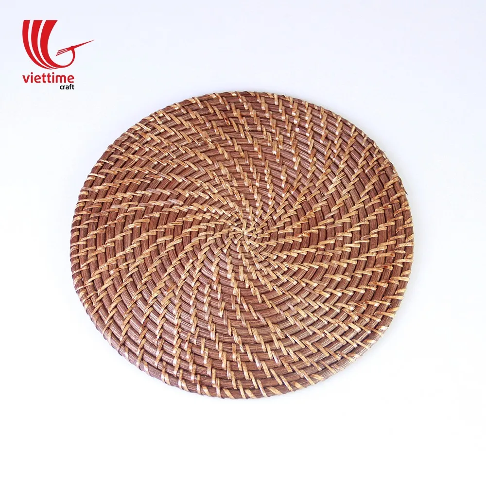 Dark Brown Wicker Charger Made From Natural Rattan Wholesale/woven
