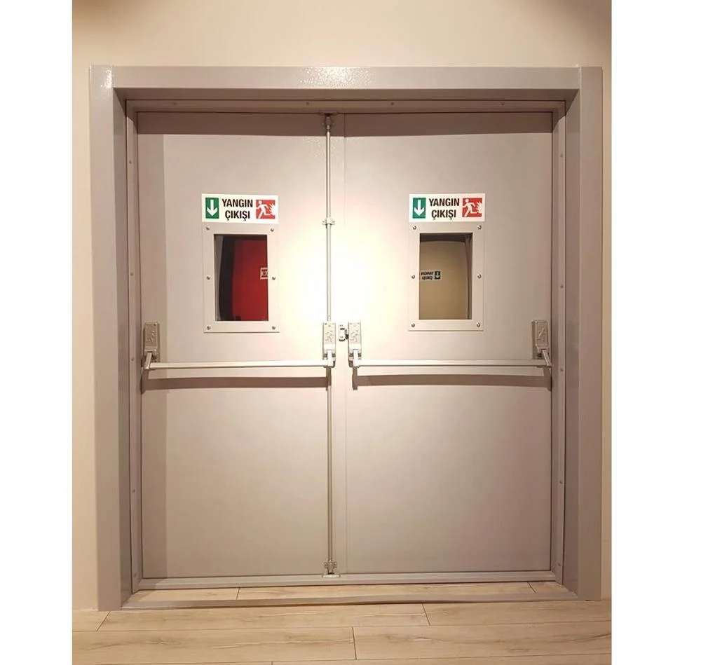 Fire Rated Door With Glass Double Wing Fire Exit Door Buy Fire