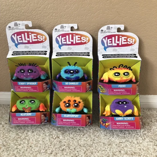 Yellies Set 6 Spiders Peeks Bo Dangles Flufferpuff Klutzers Toofy Harry Scoots