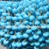 Turquoise Gemstone Beaded Chain - Gold Plated 7-8mm Faceted Rondelle Bead Chain