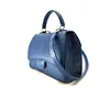 Crocodile Pattern Blue Genuine Leather Hand Bag for Women