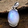 Natural rainbow moonstone wholesale jewelry 925 sterling silver pendant
