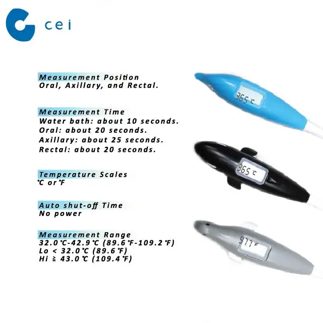 Ce Bendable High Quality Digital Thermometer No Need Battery Medical
