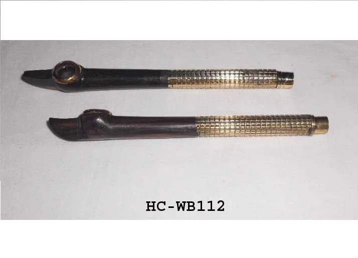 Wooden Brass Medwakh pipe
