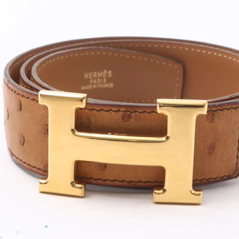 Used Hermes Brown Belt Pre-owned Gold Bangle Belt Wholesale [pre-owned ...