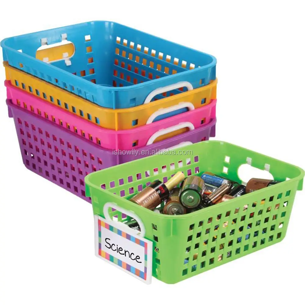 Wholesale Cheap White Medium Rectangle Classroom Storage Tall Baskets