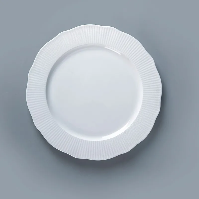Two Eight High-quality white porcelain plates manufacturers for dinner