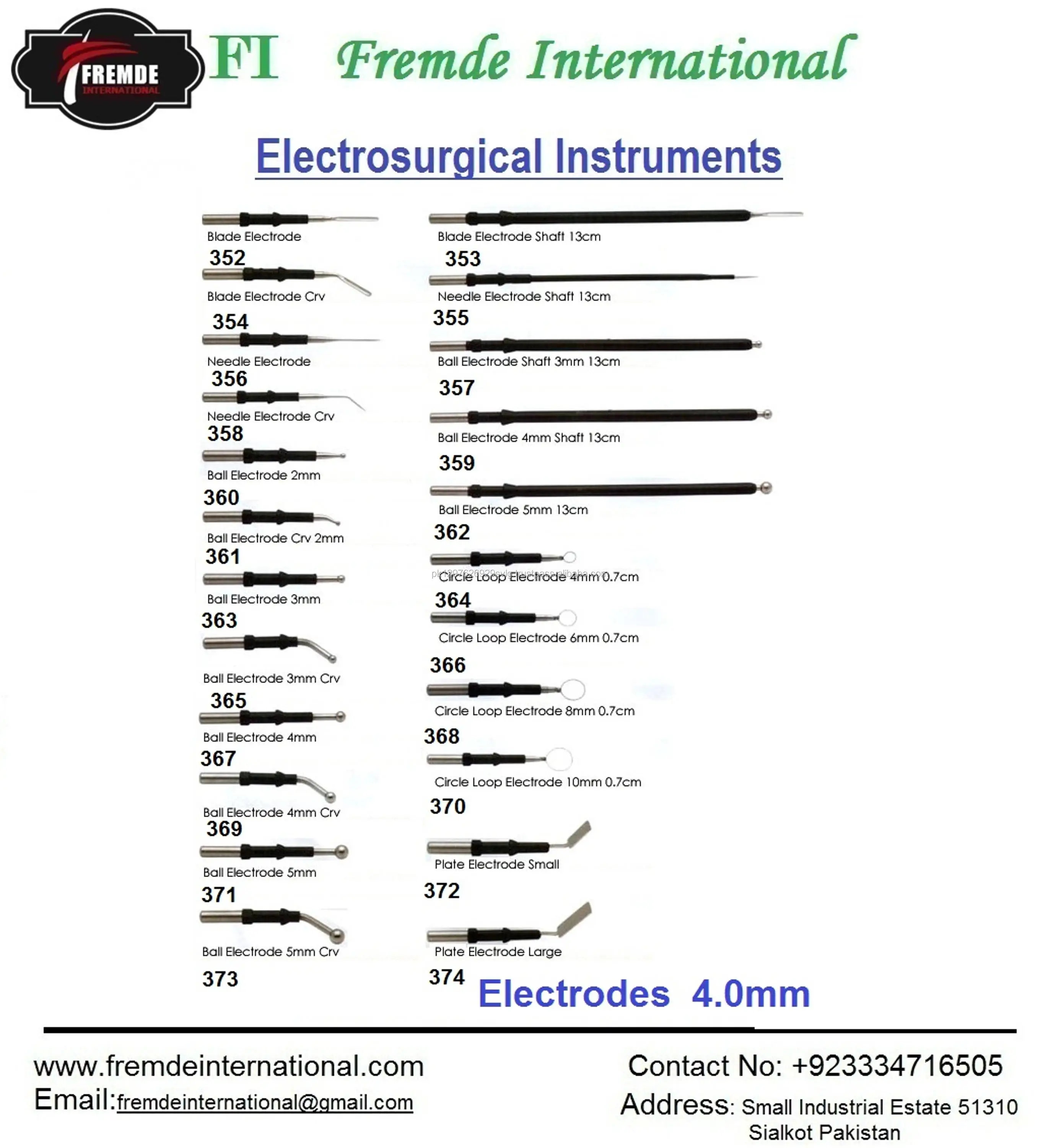 Electrodes 4.0mm Single Use /reusable Electrodes Blade Electrodes