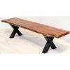 Iron Industrial Wooden Patio Benches