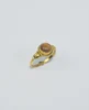 Elegant Fashion Tiger Eye 925 Solid Sterling Silver 24k Gold Overlay Jewellery Ring