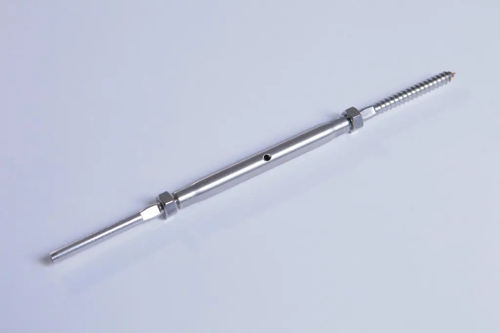 VistaView CableTec Stainless Steel Hand-Crimp Lag and Stud Turnbuckle Tensioner for 3/16" Cable Railing (Lot of 1)