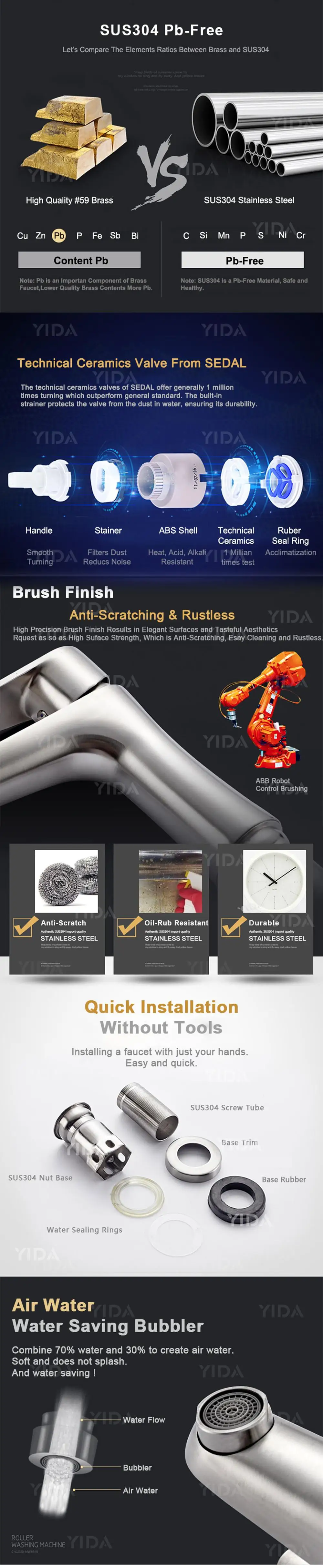 YIDA Stainless steel faucet