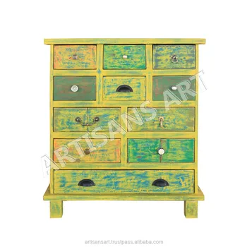 Vintage Shabby Chic Hand Painted Chest Of Drawer Antique Painted