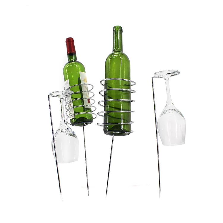 Easy Life Amazon Metal Wire Picnic Wine Holder Outdoor Wine Glass Rack