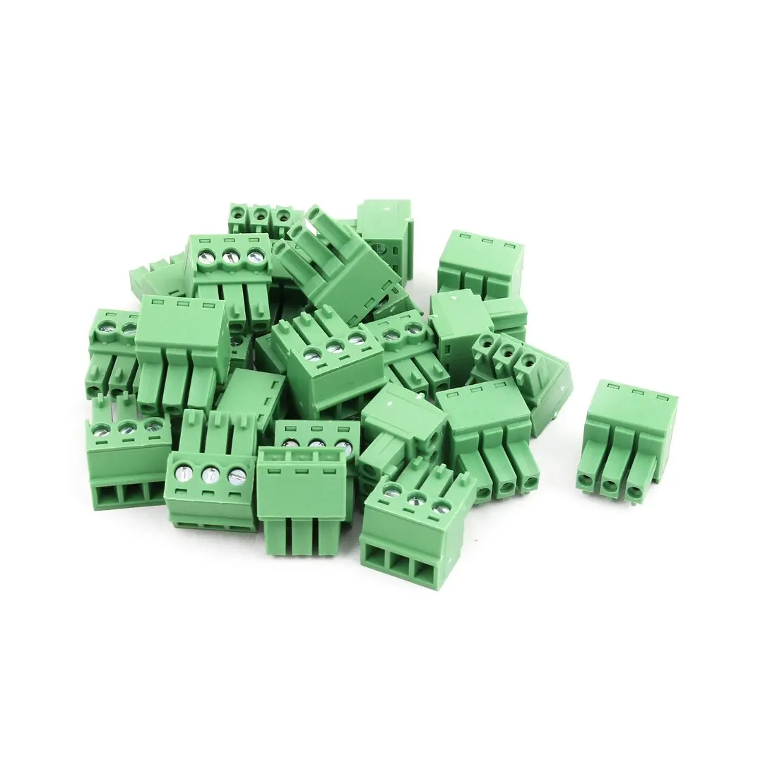 uxcell 25Pcs AC 300V 8A 3.81mm Pitch 3P Terminal Block Wire Connector for PCB Mounting