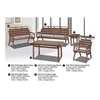 Modern Metal Domica KD-7130 Living Room Sofa Set 7 Seater & Table Malaysia