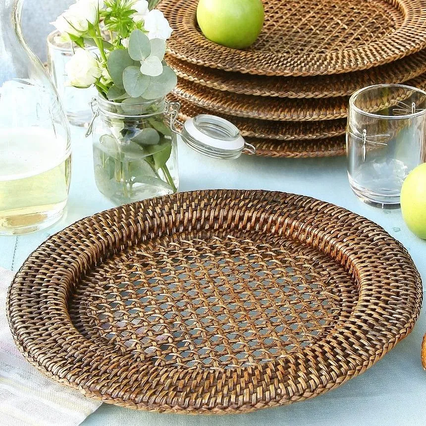 Natural Rattan Woven Charger Plate For Ecofriendly Kitchen Cheap