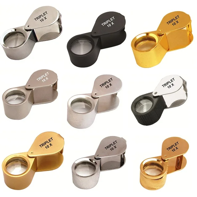 Compact Diamond Jewelers Eye Loupe 10x Triplet 18mm Black Matte Jewelry