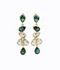 Large Elegant Statement Dangle Drop Earrings with Tourmaline and Green Amethyst Gemstones