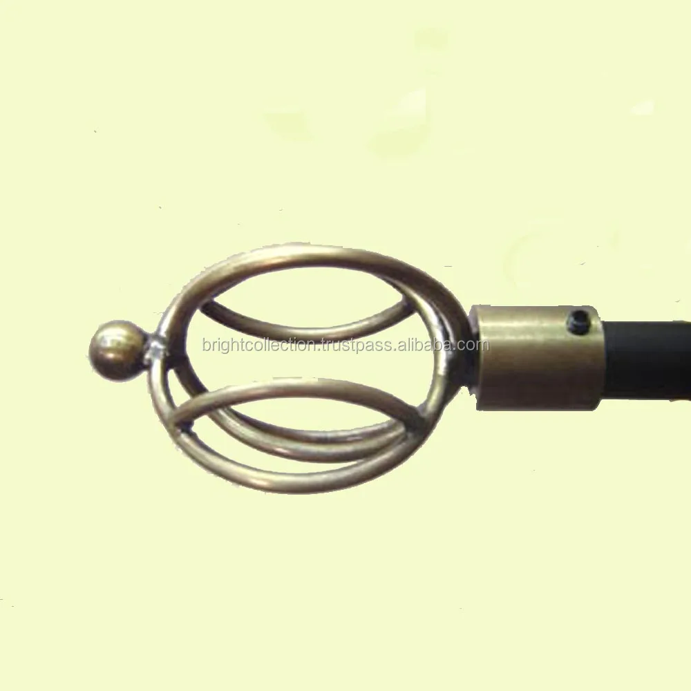 Wrought Metal Curtain Rod Finials Aluminum Curtain Rod Finial Nickel