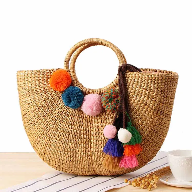 Natural Straw Bag Tropical Straw Bag India Chic & Elegant 100% Natural ...