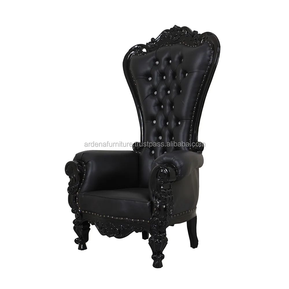 King Throne Chair High Back Luxury Wedding High Back Throne Chair Black Leather For Sale Buy