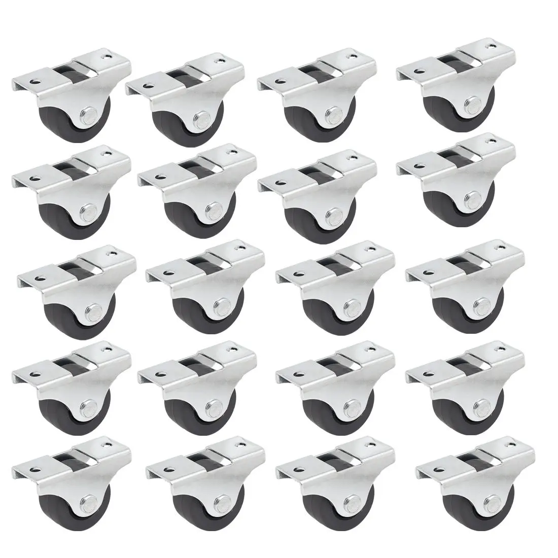 uxcell 1.5 Inch Dia Silent Design TPR Rubber Wheel Rigid Top Plate Fixed Caster 12pcs