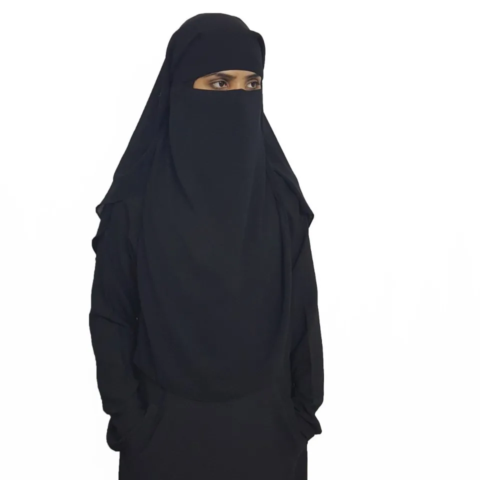 New Long Naqab Double Layer Black Niqab For Muslim Women - Buy Long ...