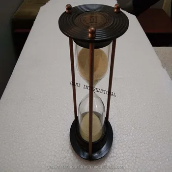 Antique Nautical Large Hourglass 4 Minute Brass Sand Timer Old Sand ...