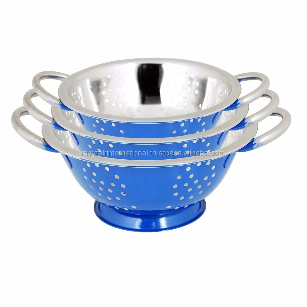 blue colander