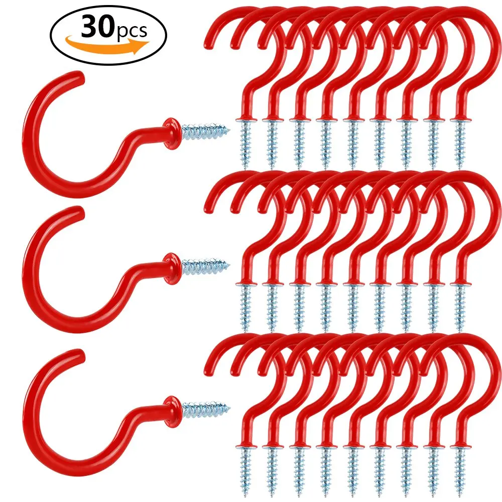 Storage Hook// Storage Hooks Guard 2.82-Inch Strong and Durable Black Vinyl Coated Ceiling Hooks Cup Hook Holder// Cup Hooks 5-pc-pack Mug Hooks