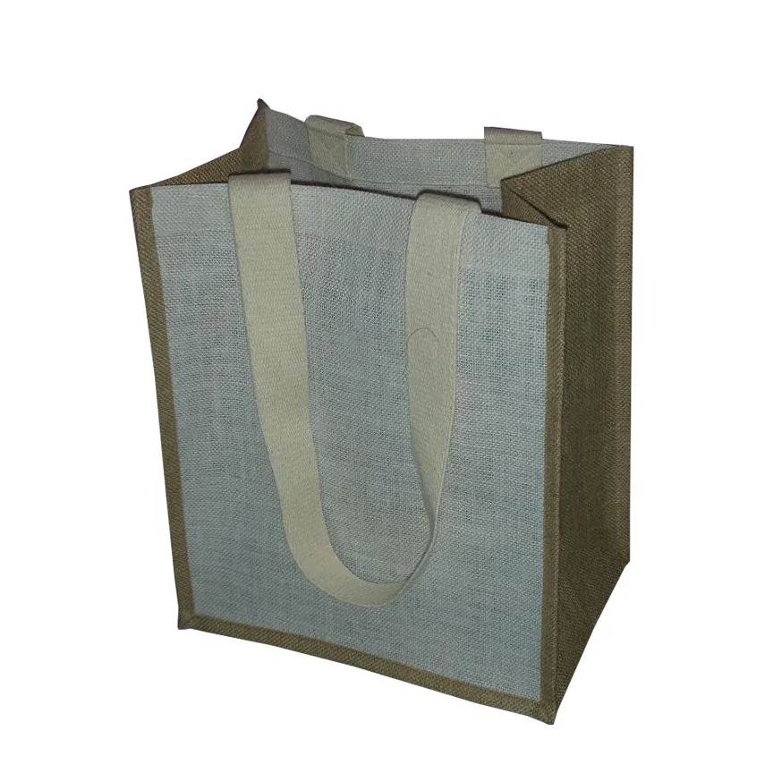 Inside Folding Partition With Long Cotton  Handle Pp Laminated Jute