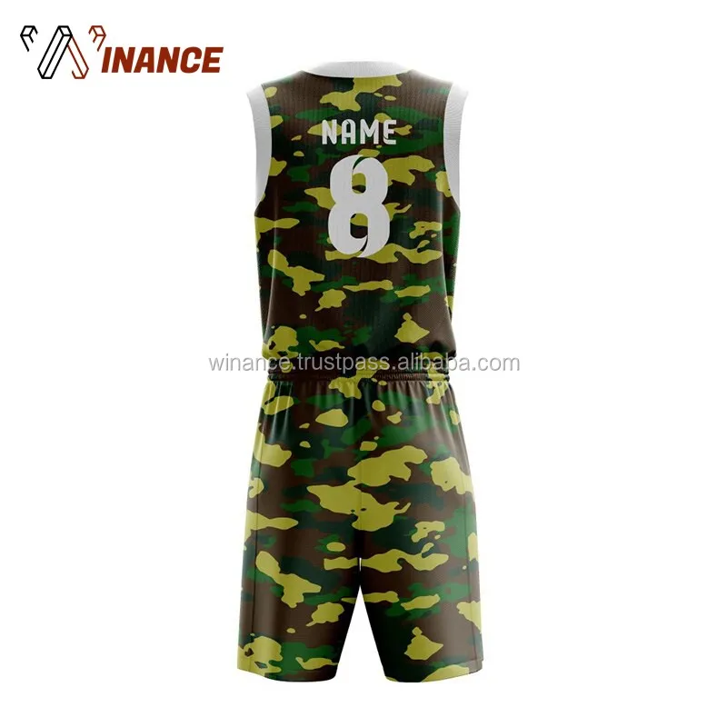 Camo Full Sublimation Custom Club Men`s Basketball Jersey Uniform