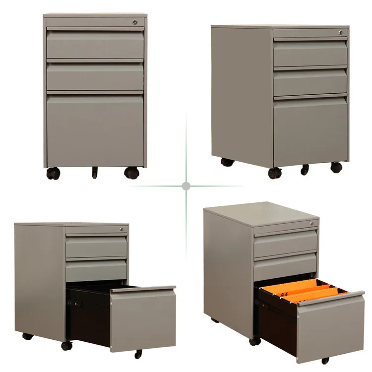 3 drawer steel filing cabinet mobile pedestal file cabinet under desk made in China