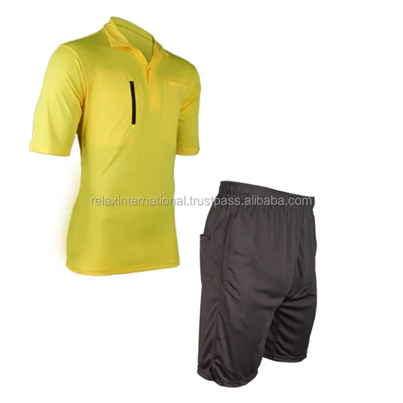 Men's Soccer Football Referee Jersey Team Short Uniform Sleeve Shirt Shorts  New