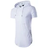 fitness hoodie cool men asymmetric hem long sleeve plain