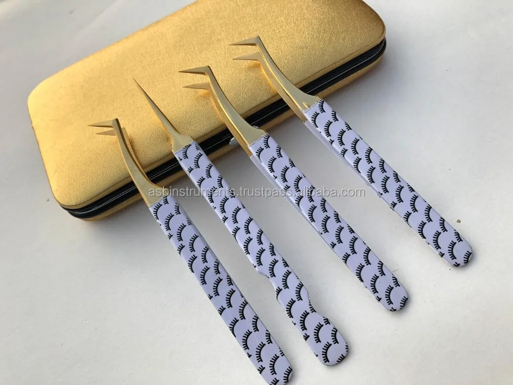 Plasma Black Japanese Stainless Steel Diamond Grip Custom Logo Eyelash