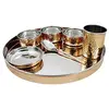 Ski Group Of Hammered Traditional Copper Dinner Thali Set