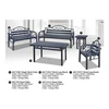 Modern Metal Domica KD-7128 Living Room Sofa Set 7 Seater & Table Malaysia