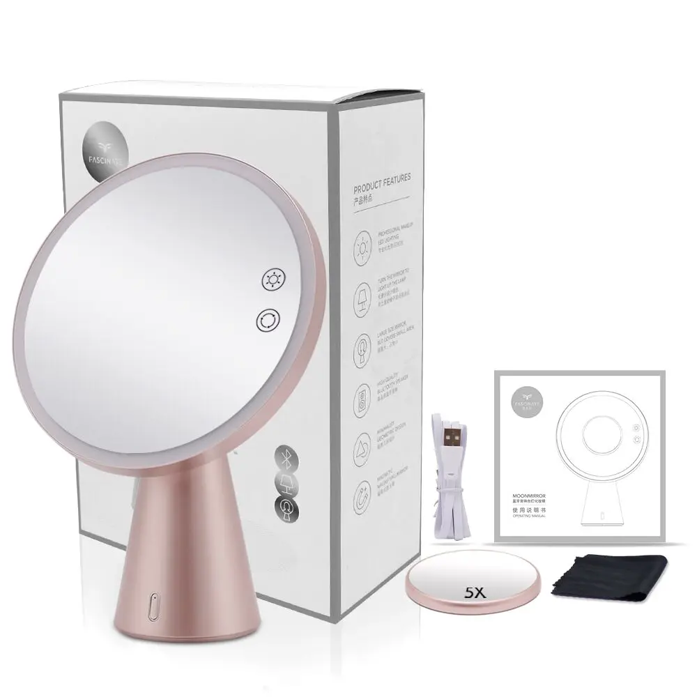 Led Lighted Makeup Mirror With Bluetooth Speaker Buy Led Lighted