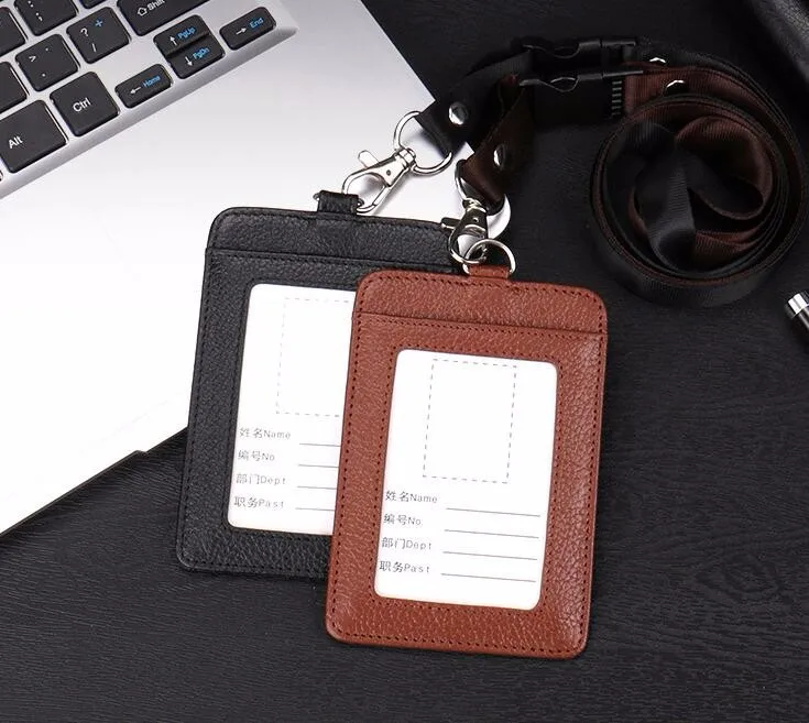 2017 Pu Leather Id Card Holder Slim Card Case With Neck Strap - Buy Sim ...