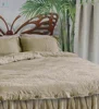 100% Natural Color, Eco bedsheet, Bed Cover, Ruffled Organic Flax Linen Bedding