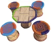 Eco friendly Bamboo/Cane Stools and table set for Outdoor/Patio/Cottage/Home/Garden/Lawn