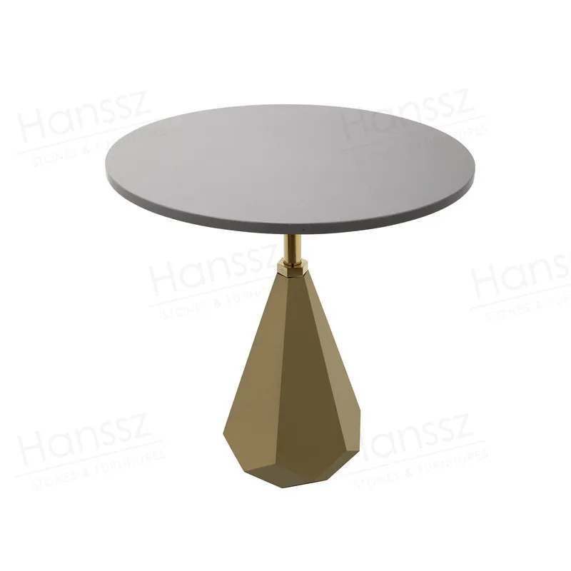 Solid Surface Grey Quartz Round Table Artificial Stone Round Table Artificial Stone Quartz