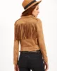 hot new ladies western fashion short leather suede fringe jacket